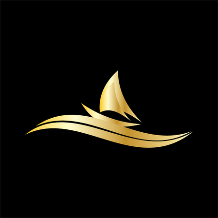 sailing boat vector logoのイラスト素材