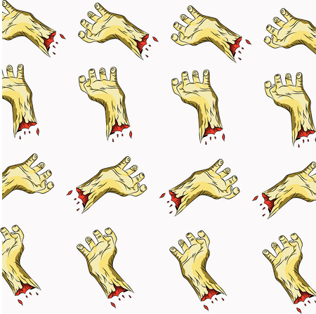 Zombie hand Halloween pattern seamlessのイラスト素材