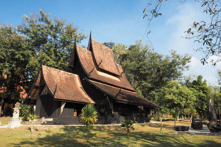 building among the treesの写真素材