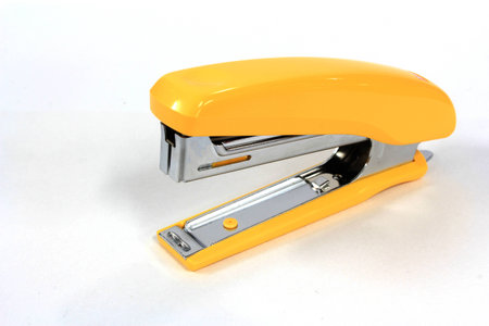 Stapler on white backgroundの写真素材