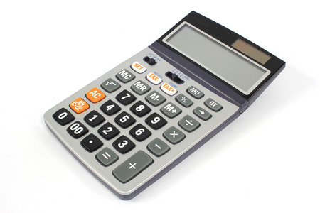 Calculator on a White Backgroundの写真素材