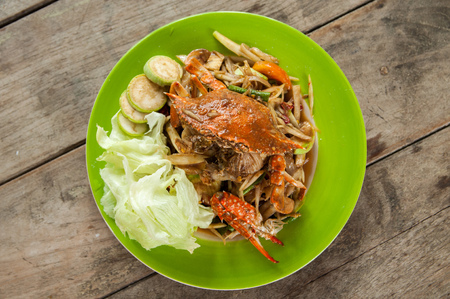 papaya salad with crabの写真素材