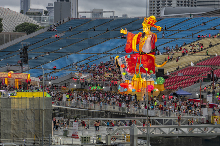 Singapore - February 24,2018: The Float during Chinese New Year celebrations in Singapore. Chinese...