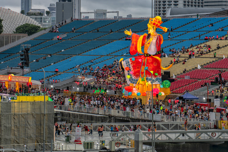 Singapore - February 24,2018: The Float during Chinese New Year celebrations in Singapore.のeditorial素材