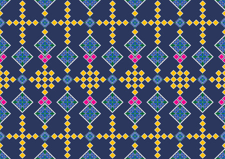 Painting with multi-colored rectangular frame patterns connected together.のイラスト素材