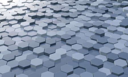 3D illustration  White and black geometric hexagonal abstract background. Pattern for texture of wallpapers. Background light honeycomb of different height.の写真素材