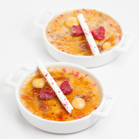 cakes on dish & white backgroundの写真素材