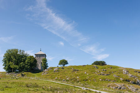 St. Olav's Church at Avaldsnes, Norway, tourist attraction.の写真素材