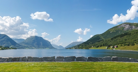 Norwegian fjord and mountains