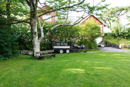 Barbecue place in backyard.の写真素材