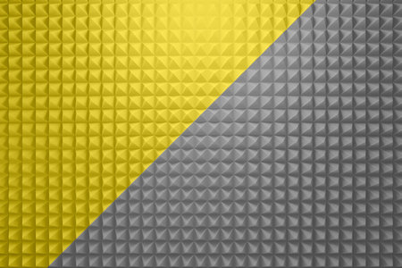 Yellow and gray acoustic foam panel backgroundの写真素材