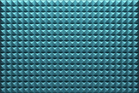 3D rendering of turquoise acoustic foam panel backgroundの写真素材