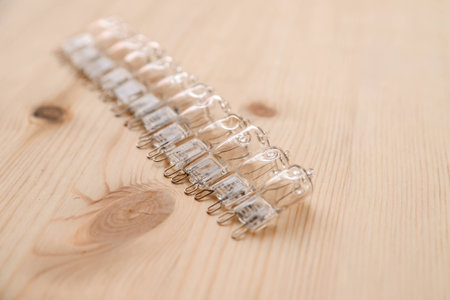 Light bulbs led on a white backgroundの写真素材