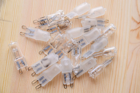 Light bulbs led on a white background