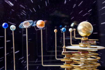 solar system model in black background