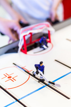 Top view of toy mini ice hockey closeup.の写真素材