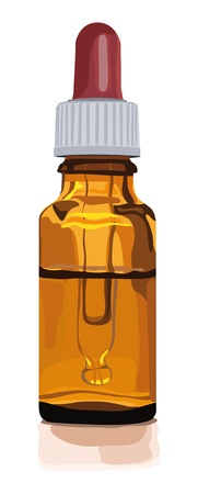 brown glas bottle for medicine with dropperのイラスト素材