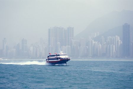 Hydrofoil in Harbourの写真素材
