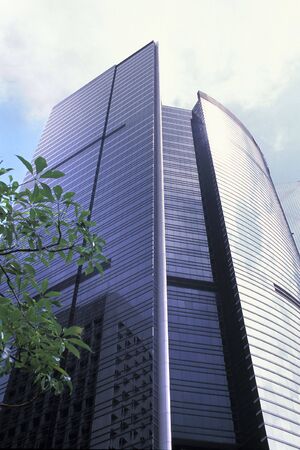 A modern commercial building in Hong Kongの写真素材
