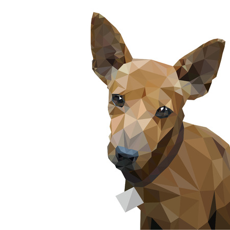 brown triangle dog illustrationのイラスト素材