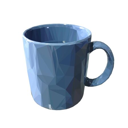 blue triangle glass illustrationのイラスト素材