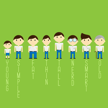 different character man in cartoon illustrationのイラスト素材