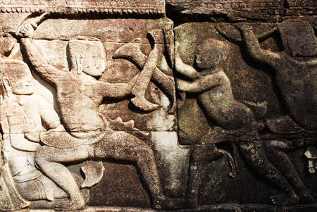 Angkor Thom, located in present day Cambodia, was the last and most enduring capital city of the Khmer empire. It was established in the late twelfth century by King Jayavarman VIIの写真素材