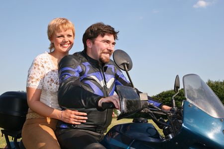 biker with girl