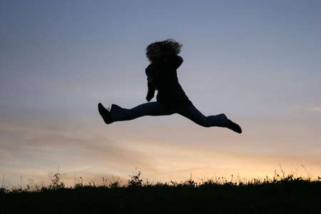 silhouette jump girl