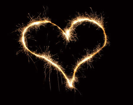 heart sparklerの写真素材