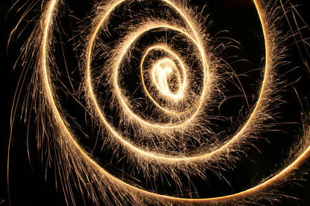 sparkler spiralの写真素材
