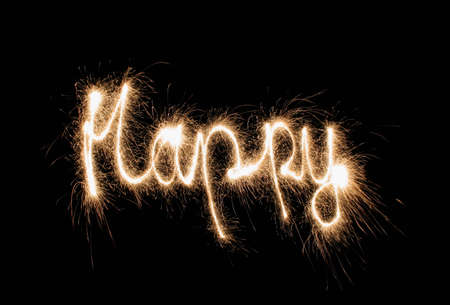 happy sparkler (you can see other words in my portfolio)の写真素材