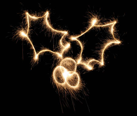 holly with berries sparklerの写真素材