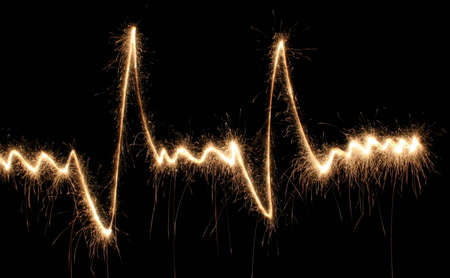 beat heart sparklerの写真素材