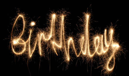 birthday sparkler (you can see other words in my portfolio)の写真素材