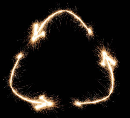 recycling symbol sparklerの写真素材