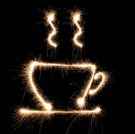 cup cofee sparklerの写真素材