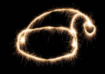 christmas hat sparkler 2の写真素材