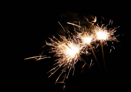 three sparklersの写真素材