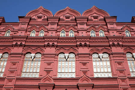 museum of history on red square in moscow, russiaの写真素材