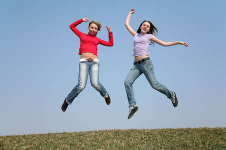 jump girlsの写真素材