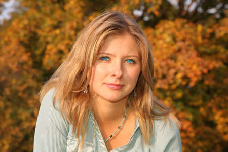 the blue-eyed blondの写真素材