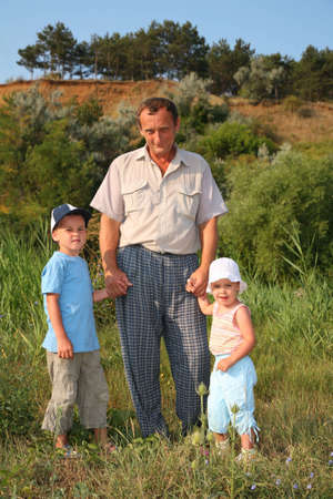 grandfather with grandchildren