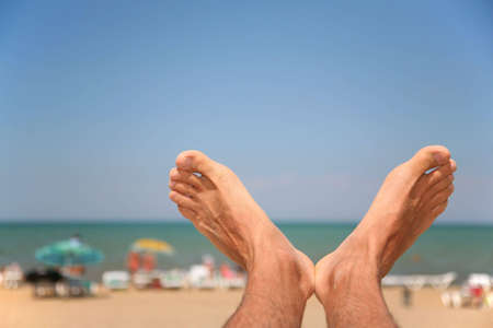 Legs of the man close up.の写真素材