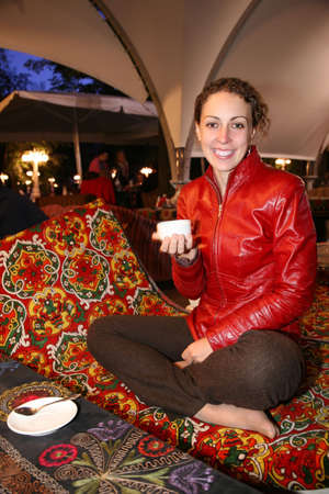 woman with cup
