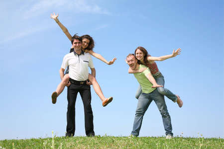 Friends have funの写真素材