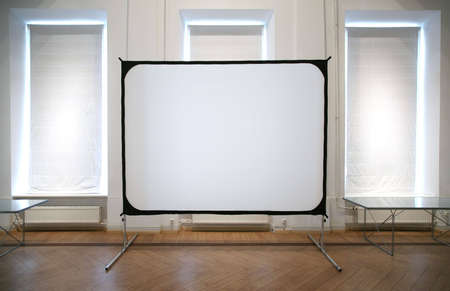white screen in roomの写真素材