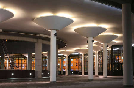 yard of moscow house of music at the night