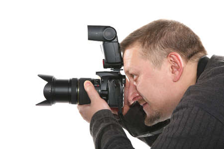 photographer isolated on white