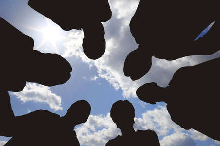 business consultation on skyの写真素材